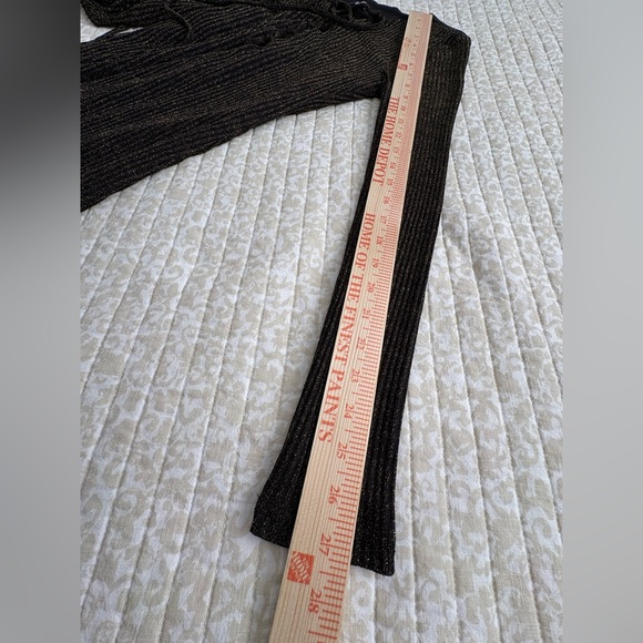 Bardot for Anthropologie | Romeo Lace-Up Midi Dress | Black & Gold | Size 8 - Picture 14 of 16